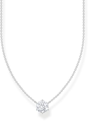 THOMAS SABO Kette mit weißem Zirkonia-Anhänger 925 Sterlingsilber KE2210-051-14