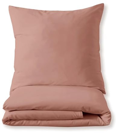 Luxuriöses Bettset aus Mako-Satin 100% Baumwolle 135x200 155x220 200x200 200x220, Größe:135 x 200 cm, Farbe :Rosa