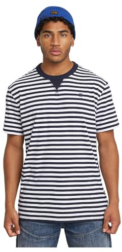 G-Star Men's Nifous Stripe T-Shirt, Multicolour (white/salute stripe D25961-C339-H230), XL