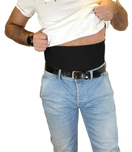 Glico Line Bandeau 24 heures pour stomie unisexe, idéal pour jour et nuit, poche intérieure pour contenir la poche, fabriqué en Italie, noir, L