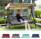 joomie 2-3 Seater Thick Garden Bench Cushion, Waterproof Patio Swing Cushion with Backrest, Outdoor Sun Lounger Sofa Swing Hammock Porch Pad Mat with Ties Straps for Canopy Furniture(grey, 152x102cm)