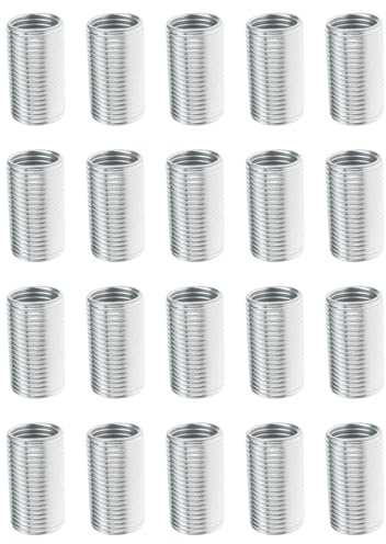 Briny River 20pcs M12x1.0mm to M10x1.0mm Thread Adapters Sleeve Reducing Nut for Chandeliers Pendant Lights (20mm)
