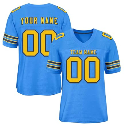 WEOPLKIN Maillot de Football Personnalisable pour Adulte et Enfant, Homme et Femme, Jersey de Football Américain Custom