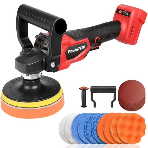 Cordless Buffer Polisher for Mwkee M-18 Battery, Brushless Rotary Car Buffer Polisher