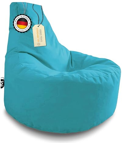 Patchhome Sillón gamer en 2 tamaños diferentes y 25 XXL – 80 cm de diámetro, 30 cm de altura del asiento, 90 cm de altura, color turquesa