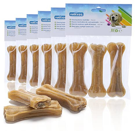 Nobleza - Hunde Kauknochen 10CM x 18 Stücke, 100% natürliche rinderhautknochen und hundeknochen für kleine Hunde, Dog Bones proteinreiche