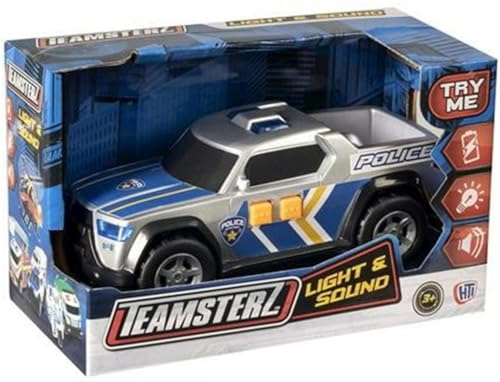 Grandi Giochi - Teamsterz Pick Up Police avec lumières et Sons, Couleur Bleu/Gris, GG00964