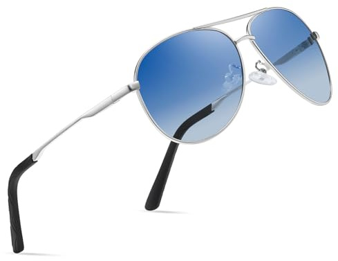 wearPro Lunettes de Soleil Homme Pilote Lunettes de Soleil Polarisées Pour Hommes et Femmes Protection Style Classique Lunettes Ultralégères Verres Anti-Reflets Conduite Pêche Sports Avec