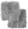 Sibba 2 Stück Faux Lammfell Schaffell Teppich 25 cm Quadratisches Kunstfell Fluffy Stuhlkissen Teppich Longhair Fell Optik Nachahmung Wolle Bettvorleger Sofa Matte Zimmer Schlafzimmer Deko Grau