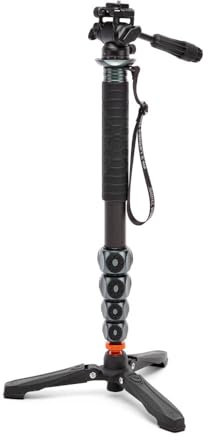 3 Legged Thing Legends Alana Superkit Carbon Fibre Monopod - Travel-Friendly Camera Monopod for Professional Photographers & Videographers (Metallic Slate Grey)