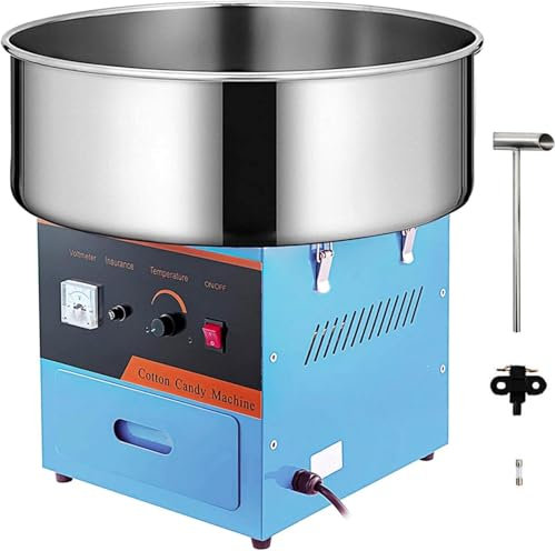 BESTXH Blu,1000W, Macchina per Zucchero Filato Commerciale, Macchine per Zucchero Filato A Cassetto, Macchina Elettrica per Zucchero Filato con Cucchiaio per Zucchero, per Casa