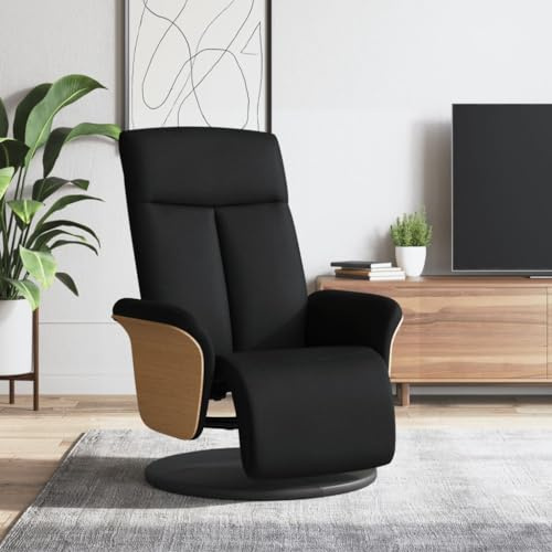 Homgoday Sillón reclinable con reposapiés Tela Negra Sillón de Masaje Silla Relax para Televisión Sofá Individual Butaca para Salón Dormitorio Cine