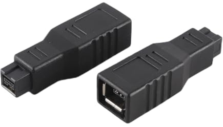 Ausi Adaptateur FireWire 400 Vers 800 9 Broches Femelle Vers 6 Broches Mâle FW 800 Mâle IEEE 1394 (2 Pièces)
