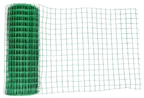 ANDRESLAD Grillage Métallique Vert pour Poulailler 05 M de Haut X 5 M de Long Mailles 3 CM Clôture Résistante en Fer pour Jardin Barrière Anti-Oiseaux et Protection Arbres Fruitiers