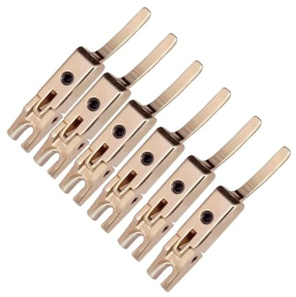 Ponte tremolo per chitarra elettrica, con doppia chiusura, 67 x 15 mm, in metallo, per sistema tremolo vintage, 6 pezzi, dorato