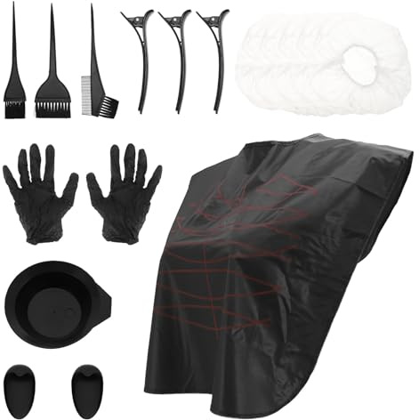 SOLUSTRE Kit de Tinte Cabello 9 Piezas Peines para Teñir y Herramientas Profesionales para Peluquería, Accesorio para Coloración y Aplicación en Casa o Salón, Color de Color Aleatorio