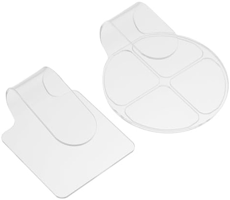 IDEANATEGRATE Tavolozze Acriliche Palette per Mescolare Cosmetici Set 2 Pezzi per Trucco Professionale Materiale Acrilico Bianco Mantiene Le Mani Igienizzate per Manicure e Make-up