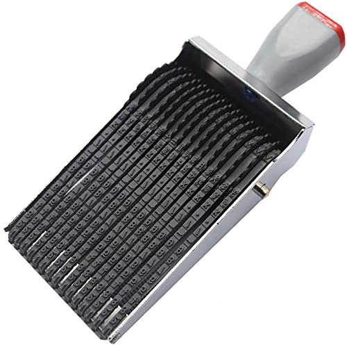 zeng Rolling Wheel Stamp 3.5 mm 15 Band Gummi Nummerierungsstempel,personalisieren veränderbar (0-9)10 Ziffern Zahlen & (A-Z)26 Alphabet, einstellbarer Datums Abdruckgröße 62 x3.5 mm