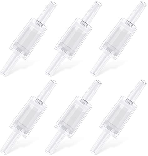Pawfly 6 PCS Aquarium Check Valves for Common Air Pumps White Plastic 1-Way Non-Return Valves Pump Protectors for Standard 3/16 Inch Airline Tubing Fish Tank Accessories for Aeration Setup