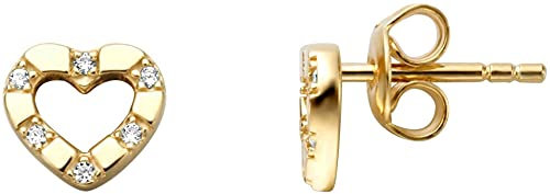 Esprit Ohrringe ESER01351200 Damen Ohrstecker Herz mylove Gold Weiß Zirkonia