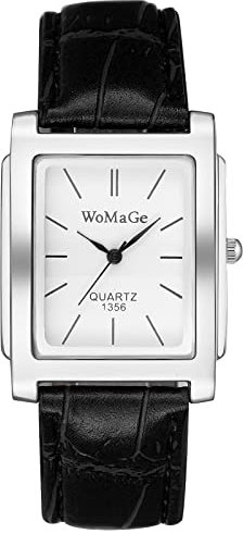 Avaner Klassische Vintage Herrenuhr mit quadratischem Gehäuse und Quarzskala Analog Armbanduhr Quarzuhr mit Leder Armband für Männer