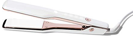 T3 Singlepass X Styling Iron Custom Blend Ceramic + Ionic Flat Iron for Wide Hair Straightening and Smoothing for Long, Thick or Coarse Hair, White/Rose Gold, 38 mm
