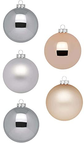 Inge Glas Weihnachtskugeln | Schöne Christbaumkugeln aus Glas | 20 Kugeln in Karton-Box | Christbaumschmuck Weihnachtsbaumschmuck Weihnachtsbaumkugeln (Glowing Mountains)