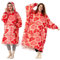 Winthome Hoodie Blanket, Super Soft Warm Sweatshirt Blanket with Giant Pocket, Oversized Blanket Hoodie for Women Men Adult (Red/Flower, M)