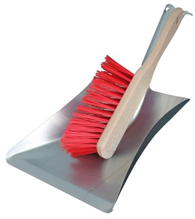 Brushmann Dustpan/Hand Shovel and Hand Brush Set (Compact Hard Bristle)