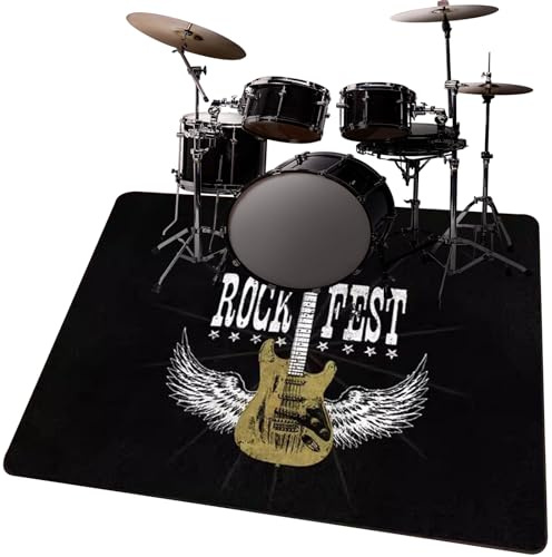 PPGE HOME Soundproof Mat - Drum Rugs Non-Slip Blanket for Electronic Jazz Drum Kit Bass Drum Snare and Other Musical Instrument Mat - Rectangle Drum Carpet(Size:200X160cm,Color:D)