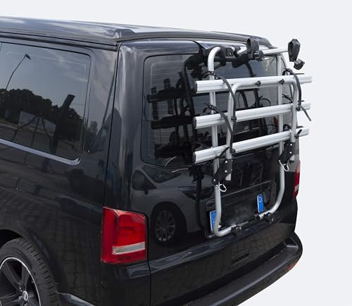 JLVVW Aluminio, Portabicicletas Maletero Trasero de Coche, Portabicicletas, Sistema de Fijación Único (sin Grapas, Sin Perforaciones), Accesorios Decorativos Exteriores, para V-W T5 T6