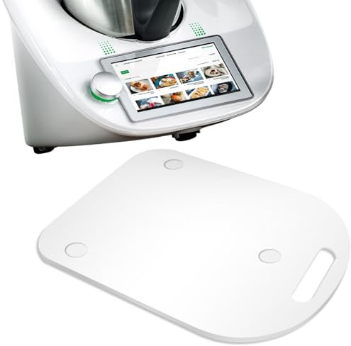 VMUTGA Tabla Deslizante para Thermomix TM6/TM5, Acrílica Base con Muesca y asa de Transporte, Fácil de Mover, Blanco