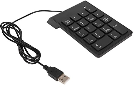 Denash Teclado Numérico con Cable, Conexión USB, Respuesta Rápida, Teclado Numérico de Escritura Silencioso para Juegos