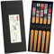 AMFUN 5 Paar Stäbchen Japanisch Chopsticks, Bambus Essstäbchen Wiederverwendbare, Essstäbchen Geschenkset, Essstäbchen Spülmaschinenfest