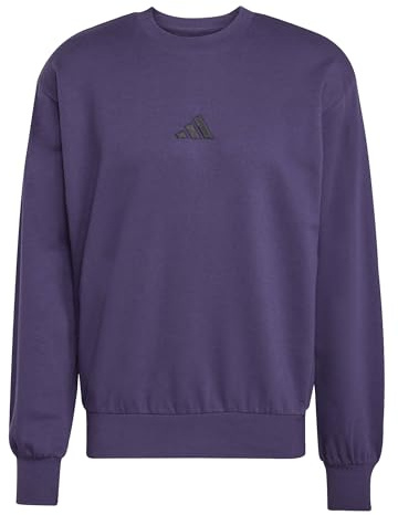 adidas Men's ESSENTIALS FEELCOZY FLEECE SWEATSHIRT, aurora plum/black, L