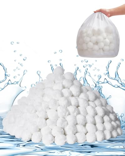 VEVOR Pool Filter Balls for Sand Filter, 4.6 lbs, Filter Balls Replace Pool Filter Sand, Reusable Polyester Fiber Filter Media Balls with Wash Bag, for Swimming Pool Above Ground Pool Aquarium Tank