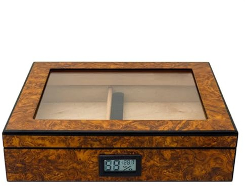 Caja de Viaje Caja de cigarros con Ventana de Alta Perspectiva, Caja de Cigarrillos portátil de Madera de Cedro for el hogar LUBINSKI, humidificador de cigarros, Accesorios de Viaje Humidor de Viaje
