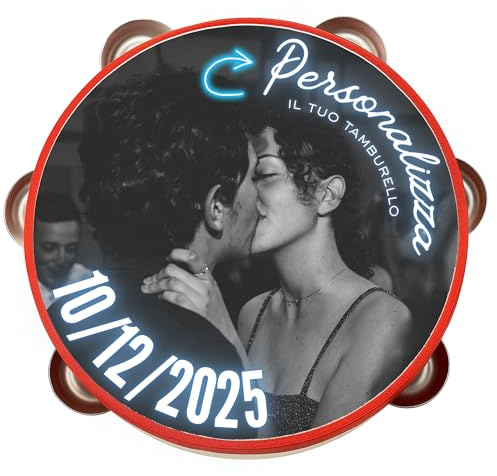 Tamburello Personalizzato da18 CM Idea Regalo per Matrimoni, Eventi e Occasioni Speciali - personalizzabile (1)