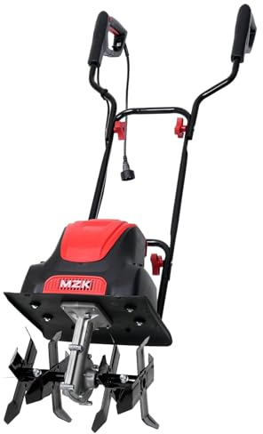 MZK 1200W Electric Garden Tiller & Cultivator, 31cm Working Width, 21cm Tilling Depth, Lightweight Rotavator for Lawn, Yard & Garden Soil Preparation