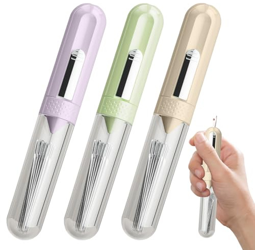 COGVOHY 3 PCS 4 in 1 Needle Threaders Seam Ripper, Retractable Threading and Thread Removal Tool for Hand Sewing, Knitting, Embroidery, Thread Removal