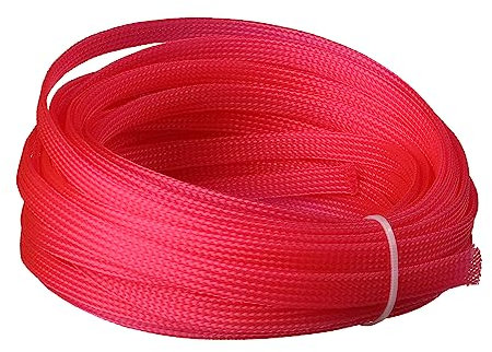 Othmro 10m/32.8ft PET Expandable Braid Cable Sleeving Flexible Wire Mesh Sleeve Pink