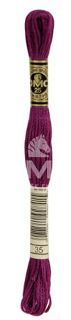 DMC 117MC-0035 sticktwist, bomull, 0035 rosa/violett, 8 m