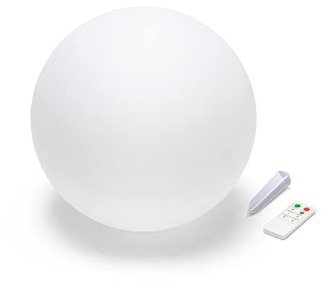 Velamp Solar Nova XXL Sfera Solare Ø 40 cm – LED RGB con Telecomando, IP66, Accensione Automatica Notturna, Bianco o 7 Colori, luce decorativa per giardino, piscina, terrazzo
