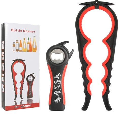 Multifunktions Flaschenöffner für Alle Dosen und Gläsern, Flaschenöffner für Senioren Papa Schraubdeckelöffner Glasöffner Deckelöffner Dosenöffner Manuell Flaschen öffner für Schraubgläser Praktisch