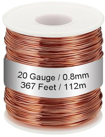 PATIKIL 99,9% Morbido Rame Filo 20 Calibro/0,8mm Diametro 367 Piedi/112m