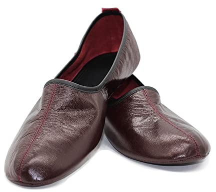 Akdam inomhus lädertofflor bordeaux traditionella babyskor mockasin (us_Storlekssystem, vuxna, kvinnor, numeriska, medium, numeric_5), Bordeaux, 35.5 EU