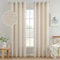 MIULEE 2er Set Voile Vorhang Sheer Leinenvorhang mit Ösen Transparente Unregelmäßige Textur Gardine Ösenschal Fensterschal Lichtdurchlässig für Schlafzimmer 245 x 140cm (H x B) Hellbeige