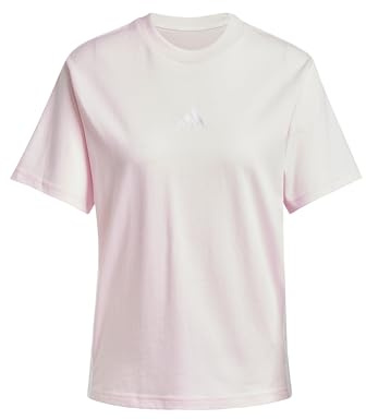 adidas Women's Essentials 3-Stripes Cotton T-Shirt, Clear Pink/White, XXL