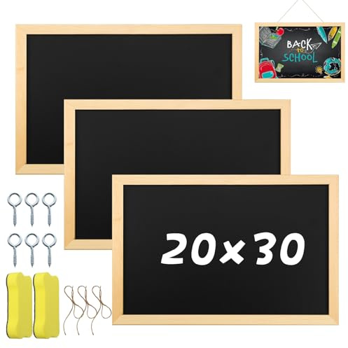 WPPQWP Kreidetafel a4 (Mit Holzrahmen) Und 2 Schwamm, Schiefertafel Zum Beschriften Klein, Kreidetafeln Aufhängen, Kreidetafel Kinder, Für Kinder, Restaurants, Schulen, Partys (3PCS)