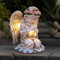 FOGARI Engel Gartenstatuen Solar Engel Gartenfiguren - Grablicht Outdoor Dekoration,Wetterfest Grabschmuck für Friedhof, Fairy Engel Skulptur Deko Rasen, Hof, Terrasse, Fensterbank(20.5cm)